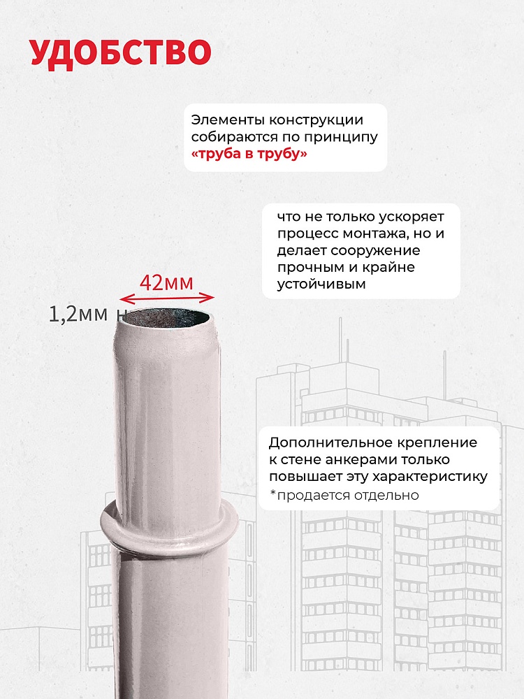 Леса строительные рамные ЛРСП 30 комплект 5x4 м фото 3